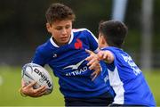 30 July 2021; James Mallon, age 11, in action during the Bank of Ireland Leinster Rugby Summer Camp at Navan RFC in Navan, Meath. Photo by Matt Browne/Sportsfile
