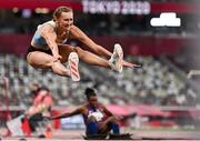 30 July 2021; Olga Rypakova of Kazakhstan in action during the women's triple jump at the Olympic Stadium during the 2020 Tokyo Summer Olympic Games in Tokyo, Japan. Photo by Ramsey Cardy/Sportsfile