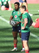 30 July 2021; Bundee Aki, behind, and Owen Farrell of British and Irish Lions during the British & Irish Lions Captain's Run at Cape Town Stadium in Cape Town, South Africa. Photo by Ashley Vlotman/Sportsfile