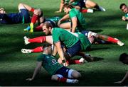 30 July 2021; British & Irish Lions captain Alun Wyn Jones stretches during the British & Irish Lions Captain's Run at Cape Town Stadium in Cape Town, South Africa. Photo by Ashley Vlotman/Sportsfile