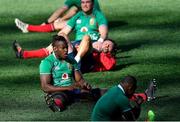 30 July 2021; Maro Itoje of British and Irish Lions stretches during the British & Irish Lions Captain's Run at Cape Town Stadium in Cape Town, South Africa. Photo by Ashley Vlotman/Sportsfile
