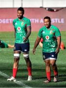 30 July 2021; Courtney Lawes, left, and Mako Vunapola of British and Irish Lions during the British & Irish Lions Captain's Run at Cape Town Stadium in Cape Town, South Africa. Photo by Ashley Vlotman/Sportsfile
