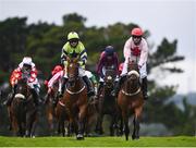 30 July 2021; Arcadian Sunshine, with Denis O'Regan up, right, on their way to winning the Guinness Galway Tribes handicap hurdle during day five of the Galway Races Summer Festival at Ballybrit Racecourse in Galway. Photo by David Fitzgerald/Sportsfile
