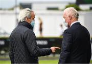 30 July 2021; Former jockey Ruby Walsh, left, and trainer Willie Mullins during day five of the Galway Races Summer Festival at Ballybrit Racecourse in Galway. Photo by David Fitzgerald/Sportsfile