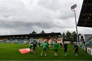 30 July 2021; Shamrock Rovers players warm up before the SSE Airtricity League Premier Division match between Shamrock Rovers and St Patrick's Athletic at Tallaght Stadium in Dublin. Photo by Eóin Noonan/Sportsfile