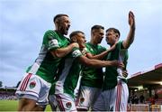 30 July 2021; Cian Murphy of Cork City, right, celebrates after scoring his side's first goal with team-mates during the SSE Airtricity League First Division match between Cork City and UCD at Turners Cross in Cork. Photo by Michael P Ryan/Sportsfile
