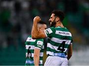 30 July 2021; Roberto Lopes of Shamrock Rovers celebrates after scoring his side's second goal during the SSE Airtricity League Premier Division match between Shamrock Rovers and St Patrick's Athletic at Tallaght Stadium in Dublin. Photo by Eóin Noonan/Sportsfile