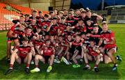 30 July 2021; Down players celebrate with the cup after the EirGrid Ulster GAA Football U20 Championship Final match between Down and Monaghan at Athletic Grounds in Armagh. Photo by Piaras Ó Mídheach/Sportsfile