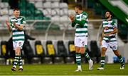 30 July 2021; Rory Gaffney of Shamrock Rovers, left, with Sean Gannon after the SSE Airtricity League Premier Division match between Shamrock Rovers and St Patrick's Athletic at Tallaght Stadium in Dublin. Photo by Eóin Noonan/Sportsfile