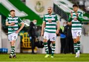 30 July 2021; Rory Gaffney of Shamrock Rovers, left, with Sean Gannon, right, after the SSE Airtricity League Premier Division match between Shamrock Rovers and St Patrick's Athletic at Tallaght Stadium in Dublin. Photo by Eóin Noonan/Sportsfile