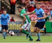 30 July 2021; Barry Coffey of Cork City in action against Jack Keaney of UCD during the SSE Airtricity League First Division match between Cork City and UCD at Turners Cross in Cork. Photo by Michael P Ryan/Sportsfile
