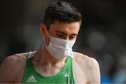 31 July 2021; Mark English of Ireland leaves the track after finishing fourth in his heat of the men's 800 metres at the Olympic Stadium during the 2020 Tokyo Summer Olympic Games in Tokyo, Japan. Photo by Brendan Moran/Sportsfile