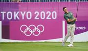 31 July 2021; Rory McIlroy of Ireland watches his tee shot on the first hole during round 3 of the men's individual stroke play at the Kasumigaseki Country Club during the 2020 Tokyo Summer Olympic Games in Kawagoe, Saitama, Japan. Photo by Ramsey Cardy/Sportsfile