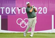 31 July 2021; Shane Lowry of Ireland watches his tee shot on the first hole during round 3 of the men's individual stroke play at the Kasumigaseki Country Club during the 2020 Tokyo Summer Olympic Games in Kawagoe, Saitama, Japan. Photo by Ramsey Cardy/Sportsfile