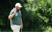 31 July 2021; Shane Lowry of Ireland after a birdie putt on the third green during round 3 of the men's individual stroke play at the Kasumigaseki Country Club during the 2020 Tokyo Summer Olympic Games in Kawagoe, Saitama, Japan. Photo by Ramsey Cardy/Sportsfile
