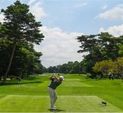 31 July 2021; Shane Lowry of Ireland plays his tee shot on the third hole during round 3 of the men's individual stroke play at the Kasumigaseki Country Club during the 2020 Tokyo Summer Olympic Games in Kawagoe, Saitama, Japan. Photo by Ramsey Cardy/Sportsfile