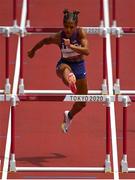 31 July 2021; Gabrielle Cunningham of USA in action during her heat of the women's 100 metres hurdles at the Olympic Stadium during the 2020 Tokyo Summer Olympic Games in Tokyo, Japan. Photo by Brendan Moran/Sportsfile