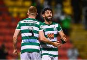 30 July 2021; Richie Towell of Shamrock Rovers, right, with team-mate Sean Hoare after the SSE Airtricity League Premier Division match between Shamrock Rovers and St Patrick's Athletic at Tallaght Stadium in Dublin. Photo by Eóin Noonan/Sportsfile