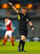 30 July 2021; Referee Derek Michael Tomney during the SSE Airtricity League Premier Division match between Shamrock Rovers and St Patrick's Athletic at Tallaght Stadium in Dublin. Photo by Eóin Noonan/Sportsfile