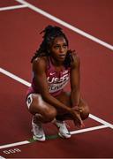 31 July 2021; Javianne Oliver of USA after the semi-final of the women's 100 metres at the Olympic Stadium during the 2020 Tokyo Summer Olympic Games in Tokyo, Japan. Photo by Brendan Moran/Sportsfile