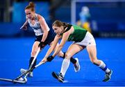 31 July 2021; Katie Mullan of Ireland in action against Sarah Louise Jones of Great Britain during the women's pool A group stage match between Great Britain and Ireland at the Oi Hockey Stadium during the 2020 Tokyo Summer Olympic Games in Tokyo, Japan. Photo by Stephen McCarthy/Sportsfile