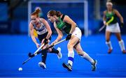 31 July 2021; Katie Mullan of Ireland in action against Sarah Louise Jones of Great Britain during the women's pool A group stage match between Great Britain and Ireland at the Oi Hockey Stadium during the 2020 Tokyo Summer Olympic Games in Tokyo, Japan. Photo by Stephen McCarthy/Sportsfile