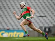 31 July 2021; Sean Regan of Mayo celebrates after scoring his side's first goal during the Nicky Rackard Cup Final match between Tyrone and Mayo at Croke Park in Dublin.  Photo by Harry Murphy/Sportsfile