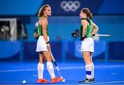 31 July 2021; Zara Malseed and Katie Mullan of Ireland after their side conceded a second goal during the women's pool A group stage match between Great Britain and Ireland at the Oi Hockey Stadium during the 2020 Tokyo Summer Olympic Games in Tokyo, Japan. Photo by Stephen McCarthy/Sportsfile