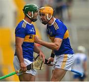 31 July 2021; John O'Dwyer of Tipperary, left, celebrates with team-mate Seamus Callanan during the GAA Hurling All-Ireland Senior Championship Quarter-Final match between Tipperary and Waterford at Pairc Ui Chaoimh in Cork. Photo by Eóin Noonan/Sportsfile