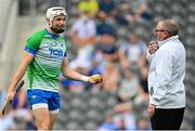 31 July 2021; Waterford goalkeeper Shaun O'Brien protests to the umpire after he awarded a Tipperary point during the GAA Hurling All-Ireland Senior Championship Quarter-Final match between Tipperary and Waterford at Pairc Ui Chaoimh in Cork. Photo by Eóin Noonan/Sportsfile