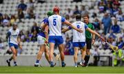 31 July 2021; Waterford players react to referee Colm Lyons blowing the half time whistle during the GAA Hurling All-Ireland Senior Championship Quarter-Final match between Tipperary and Waterford at Pairc Ui Chaoimh in Cork. Photo by Daire Brennan/Sportsfile
