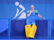 31 July 2021; Ireland goalkeeper Ayeisha McFerran after her side's defeat to Great Britain in their women's pool A group stage match at the Oi Hockey Stadium during the 2020 Tokyo Summer Olympic Games in Tokyo, Japan. Photo by Stephen McCarthy/Sportsfile