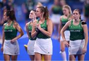 31 July 2021; Deirdre Duke of Ireland, centre, after her side's defeat to Great Britain in the women's pool A group stage match at the Oi Hockey Stadium during the 2020 Tokyo Summer Olympic Games in Tokyo, Japan. Photo by Stephen McCarthy/Sportsfile