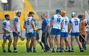 31 July 2021; Waterford manager Liam Cahill speaks to his players during the GAA Hurling All-Ireland Senior Championship Quarter-Final match between Tipperary and Waterford at Pairc Ui Chaoimh in Cork. Photo by Eóin Noonan/Sportsfile
