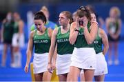 31 July 2021; Deirdre Duke, right, and Katie Mullan of Ireland after their side's defeat to Great Britain in their women's pool A group stage match at the Oi Hockey Stadium during the 2020 Tokyo Summer Olympic Games in Tokyo, Japan. Photo by Stephen McCarthy/Sportsfile