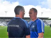 31 July 2021; Waterford manager Liam Cahill with Tipperary manager Liam Sheedy after the GAA Hurling All-Ireland Senior Championship Quarter-Final match between Tipperary and Waterford at Pairc Ui Chaoimh in Cork. Photo by Eóin Noonan/Sportsfile