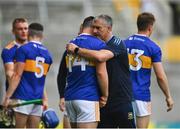 31 July 2021; Tipperary manager Liam Sheedy with John O'Dwyer of Tipperary after the GAA Hurling All-Ireland Senior Championship Quarter-Final match between Tipperary and Waterford at Pairc Ui Chaoimh in Cork. Photo by Eóin Noonan/Sportsfile