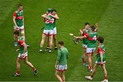 31 July 2021; Mayo players celebrate after their side's victory in the Nicky Rackard Cup Final match between Tyrone and Mayo at Croke Park in Dublin.  Photo by Sam Barnes/Sportsfile