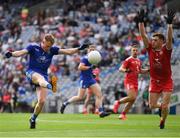 31 July 2021; Ryan McAnespie of Monaghan shoots past Conor Meyler of Tyrone during the Ulster GAA Football Senior Championship Final match between Monaghan and Tyrone at Croke Park in Dublin. Photo by Ray McManus/Sportsfile