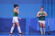31 July 2021; Ireland players Hannah McLoughlin, left, and Shirley McCay after their women's pool A group stage match against Great Britain at the Oi Hockey Stadium during the 2020 Tokyo Summer Olympic Games in Tokyo, Japan. Photo by Stephen McCarthy/Sportsfile