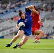 31 July 2021; Micheál Bannigan of Monaghan is tackled by Michael McKernan of Tyrone during the Ulster GAA Football Senior Championship Final match between Monaghan and Tyrone at Croke Park in Dublin. Photo by Ray McManus/Sportsfile