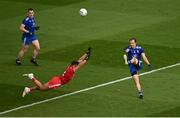 31 July 2021; Jack McCarron of Monaghan scores a point despite the efforts of Michael McKernan of Tyrone during the Ulster GAA Football Senior Championship Final match between Monaghan and Tyrone at Croke Park in Dublin. Photo by Sam Barnes/Sportsfile