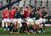 31 July 2021; Players from both sides tussle during the second test of the British and Irish Lions tour match between South Africa and British and Irish Lions at Cape Town Stadium in Cape Town, South Africa. Photo by Ashley Vlotman/Sportsfile