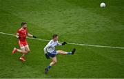 31 July 2021; Monaghan goalkeeper Rory Beggan scores a point during the Ulster GAA Football Senior Championship Final match between Monaghan and Tyrone at Croke Park in Dublin. Photo by Sam Barnes/Sportsfile