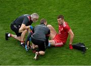 31 July 2021; Brian Kennedy of Tyrone receives medical attention during the Ulster GAA Football Senior Championship Final match between Monaghan and Tyrone at Croke Park in Dublin. Photo by Sam Barnes/Sportsfile