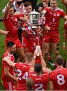 31 July 2021; Darren McCurry of Tyrone celebrates with the Anglo Celt Cup after his side's victory in the Ulster GAA Football Senior Championship Final match between Monaghan and Tyrone at Croke Park in Dublin. Photo by Sam Barnes/Sportsfile