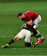 31 July 2021; Luke Cowan-Dickie of British and Irish Lions is tackled by Bongi Mbonambi of South Africa during the second test of the British and Irish Lions tour match between South Africa and British and Irish Lions at Cape Town Stadium in Cape Town, South Africa. Photo by Ashley Vlotman/Sportsfile