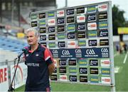 31 July 2021; Cork manager Kieran Kingston is interviewed by Sky Sports before the GAA Hurling All-Ireland Senior Championship Quarter-Final match between Dublin and Cork at Semple Stadium in Thurles, Tipperary. Photo by Piaras Ó Mídheach/Sportsfile