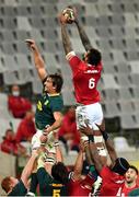 31 July 2021; Courtney Lawes of British and Irish Lions wins possession in the lineout against Eben Etzebeth of South Africa during the second test of the British and Irish Lions tour match between South Africa and British and Irish Lions at Cape Town Stadium in Cape Town, South Africa. Photo by Ashley Vlotman/Sportsfile