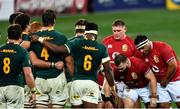 31 July 2021; Tadhg Furlong of British and Irish Lions, third right, and team-mates prepare to scrum with South Africa during the second test of the British and Irish Lions tour match between South Africa and British and Irish Lions at Cape Town Stadium in Cape Town, South Africa. Photo by Ashley Vlotman/Sportsfile